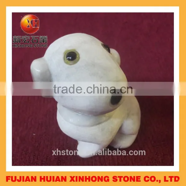 Lovely White Marble Dog Stone Craft Table Decoration photo-2