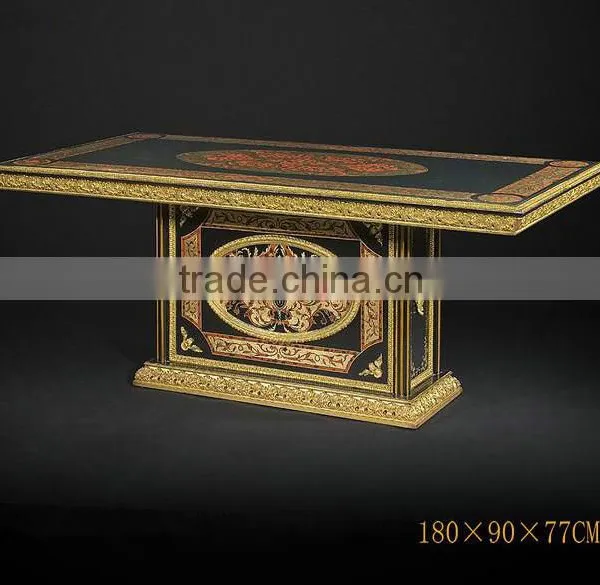 Noble Design Imperial Rectangular Dinner Table & Chairs, Luxury Wood Carved Pedestal Dinning Table, Royal Furniture Dinning Set photo-2