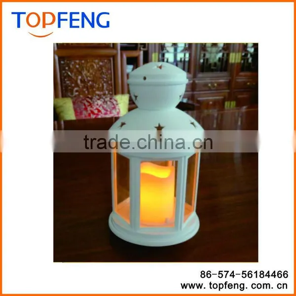 Star Lanterns Candle Stands Wedding Decor Votive Round Metal Hanging Wrought Iron Storm Lantern photo-2