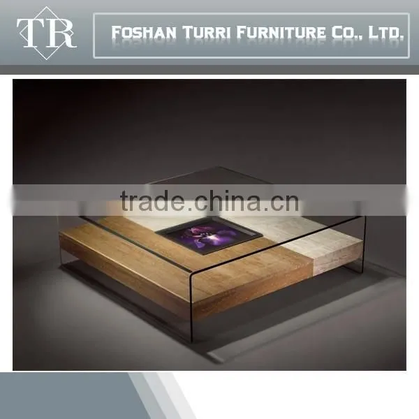 Modern Travertine With Movable Glass Surface Tea Table photo-5