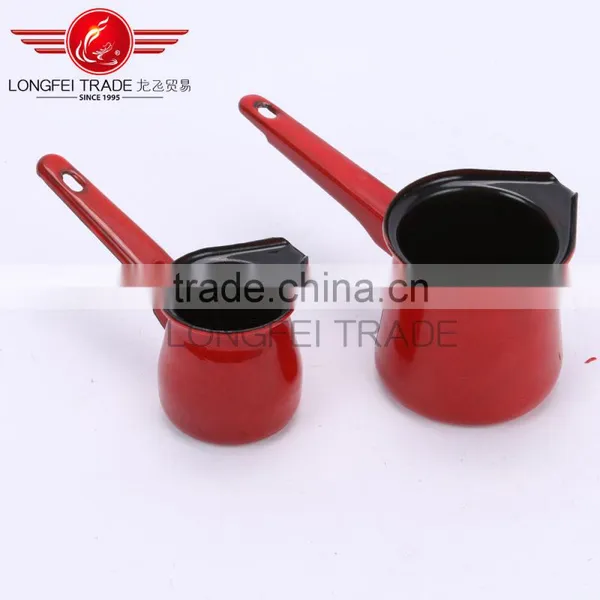 Red Color Enamel Coffee Pot/coffee Jug With Long Handle photo-2