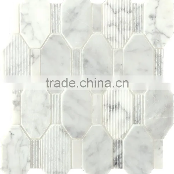 MM-CV236 Sale Livingroom Decoration Natural Stone Hexagon Marble Mosaic Tile photo-2