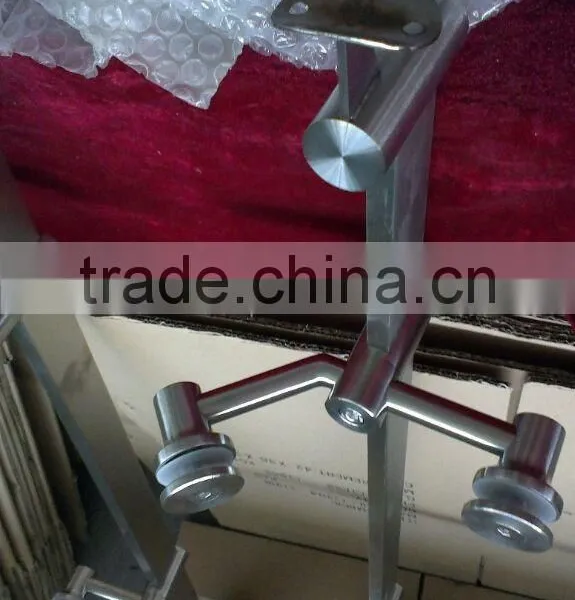 Frosted Glass Balcony Balustrade/Stainless Steel Handrail photo-3