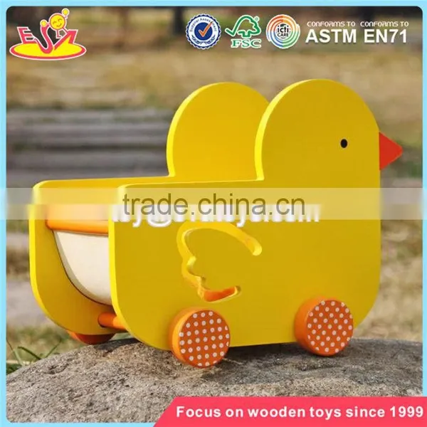 Wholesale Lovely Duck Baby Wooden Pull Car Toy New Design Wooden Pull Car Toy for Toddlers W05B158 photo-4