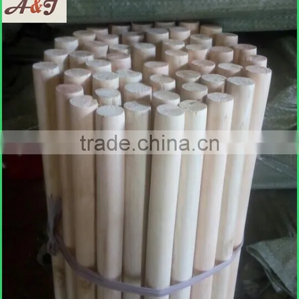 Natural Wooden Broom Stick One End Flat One End Dome photo-4