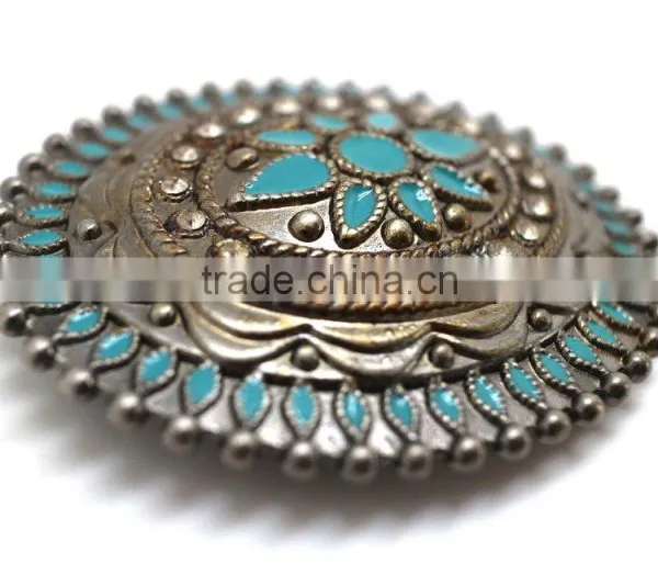Antique Looking Fashion Hot Sale Embellished Buckle for Belts, Zinc Alloy Material Buckle With Paint Injection and Rhinestones photo-3