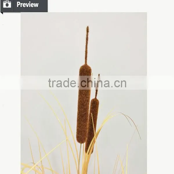 Dongugan Factory Direct Sale Artificial Grass Onion Grass With Cattails in Pot Synthetic Potted Grass Pots Plant photo-5