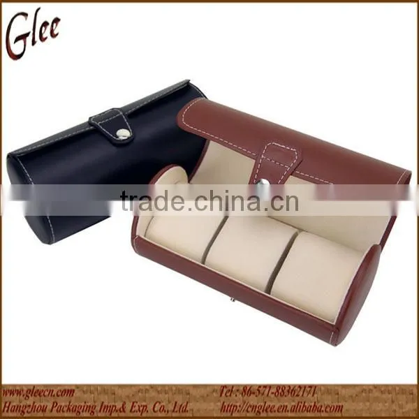 Top Grade Women Cylinder Watch Box for 3 Slots photo-3