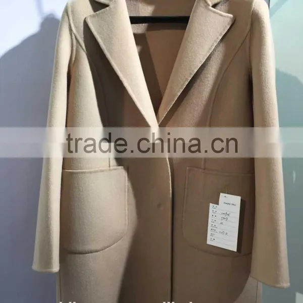 Ladies Handle Camel 100% Wool Coat for Sring and Fall photo-2