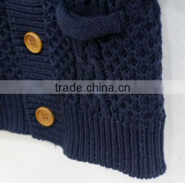 Fashion Lapel Collar Baby Boys Pattern Knitwear Cotton Children Cardigan Knitwear photo-4