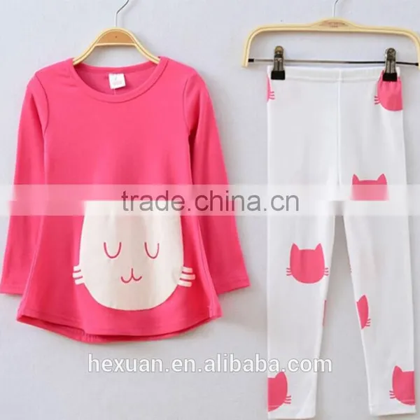 Children's Clothing Sets ,New Spring Autumn Kids Girl Clothes Set Cat T Shirt And Color Leggings Children Clothing Sets photo-3