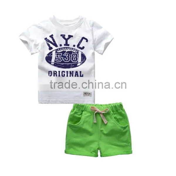 J3615 Baby Boy Kids Fashion T-shirt Shorts Set Wear, Wholesale Children's Boutique Clothing photo-3