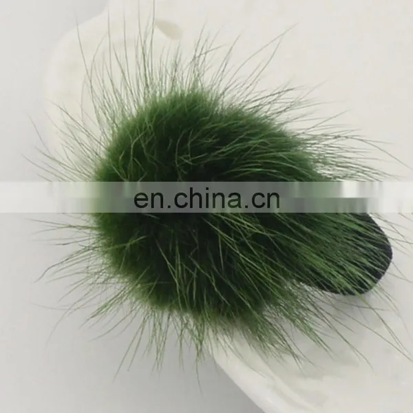 Cute Small Round Mink Fur Ball Hair Accessory for Kids Girl Decoration photo-2