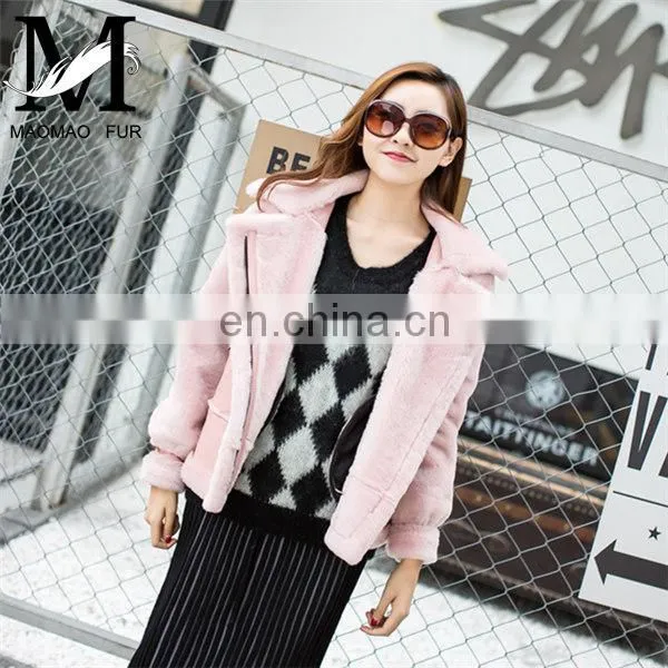 2016 Fashion Women Genuine Sheep Fur Jacket Shearling Sheepskin Coat photo-6