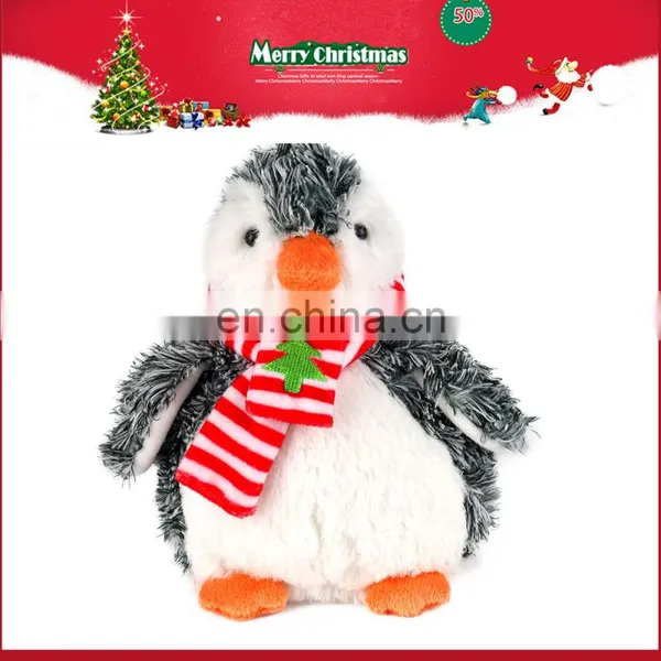 2016 Christmas Promotional 20cm Custom Soft Toy Plush Penguin Toy With Hat and Scarf photo-2