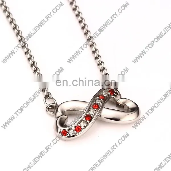 Cheap Wholesale Stainless Steel Infinity Women's Crystal Pendants Charms Necklaces Wedding Jewelry Gifts photo-2