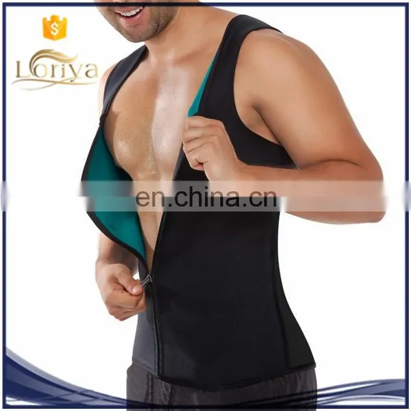 Fashion Mens Sweat Girdle Oiginal Latex Sport Thermo Corset Zipper Open photo-2