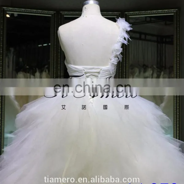1A873 One Shoulder Ruche Sleeveless Ball Gown Evening Dress New Design 2016 photo-5