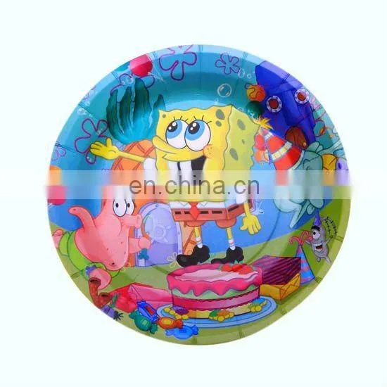 Popular 7" Round Cheap Paper Party Plates for Theme Party