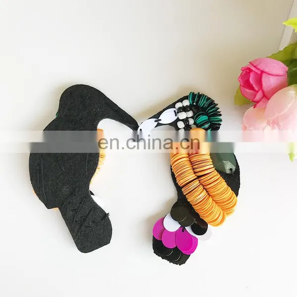 Custom Cute Sequined Beaded Bird Patches Sewing on Clothing Shoes photo-3