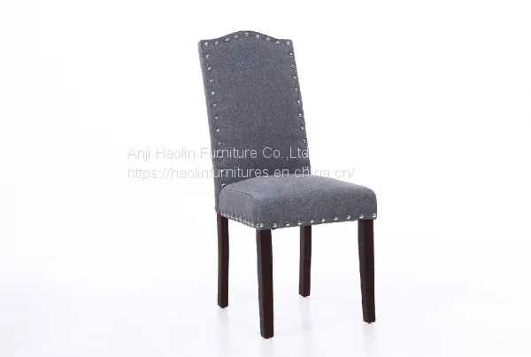 Fabric Solid Wood Dining Chair With Stud,Quality Dining Room Chair HL-7018-2