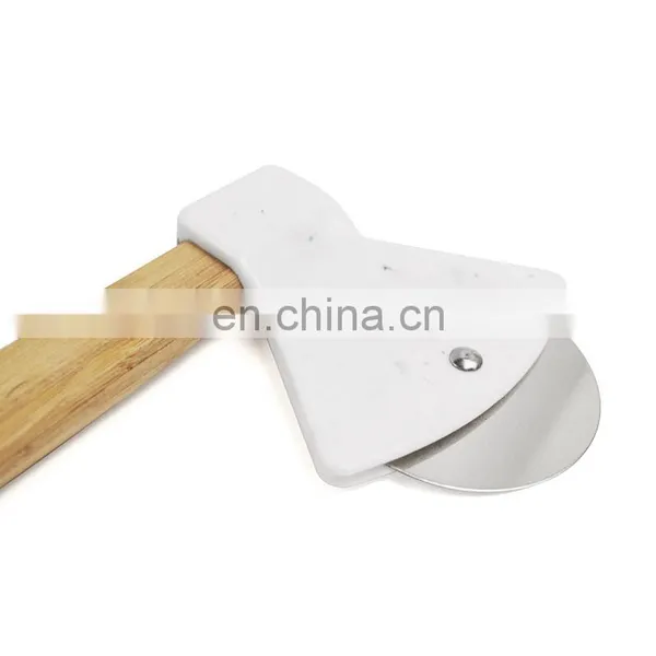 Wholesale Kitchen Accessories Good Grips Stainless Steel Sharp Pizza Cutter Wheel With Bamboo Handle photo-3