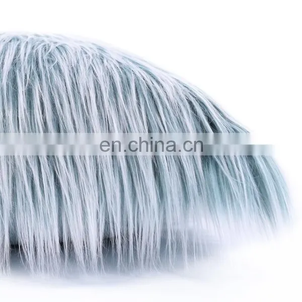 Repreve 100% Polyester Latest Design Luxurious Fashion Blue Mongolian Long Hair Long Fur Cushion for Home Decor photo-4