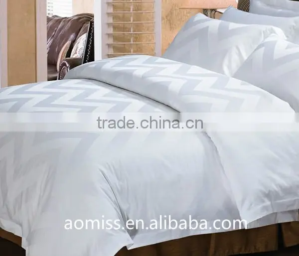 Luxury Pure Cotton White 4 Pcs Bedding Set 5 Star Hotel Bedding Linen Set photo-2