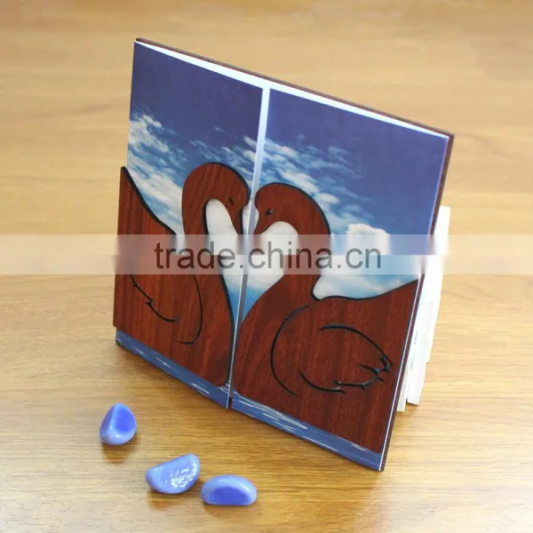New Arrival Fancy Romantic Double Swan Wedding Invitation Cards Design photo-3