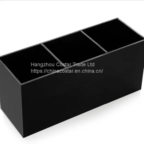 3 Slot Acrylic Cosmetics Brushes Storage Box Clear Makeup Brush Holder Organizer photo-4