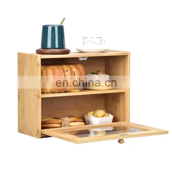 Customization Kitchen Multifunction Natural Bamboo Fiber Bread Storage Box Pantry Organizer Home Storage & Organization photo-2
