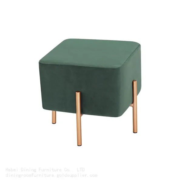 Metal Home Footstool Soft Fabric Sofa Stool DF-17