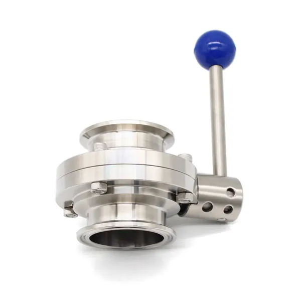 Food Grade Stainless Steel Butterfly Valve Welded Manual Sanitary Welding Powder Butterfly Valve for Milk Tank photo-5