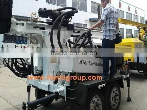 Welcomed in Market 150m Depth HF150T Trailer Water Well Drill Rigs photo-4