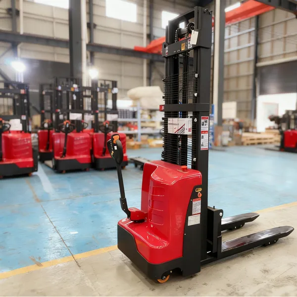 Brand New Light Mini Electric Stacker Forklift 1-2 Ton CE ISO 3m-7m Lift Height Custom Logo Indoor Restaurant Warehouse Use photo-2