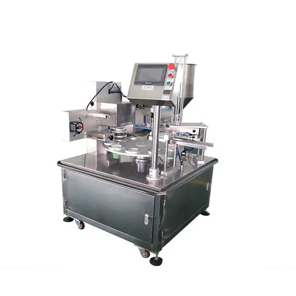 MO-Qdmdch Becherfüll- und -versiegelungsmaschine 304 Lebensmittelqualität BZ018 SS Automatische rotierende Verpackungslinie für Milchprodukte, Joghurt und Desserts in Bechern 400ml photo-3