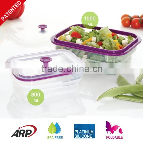 1.5L (1500ml ) Silicone Food Container , Platinum Silicone, Foldable, Non-stick, photo-5