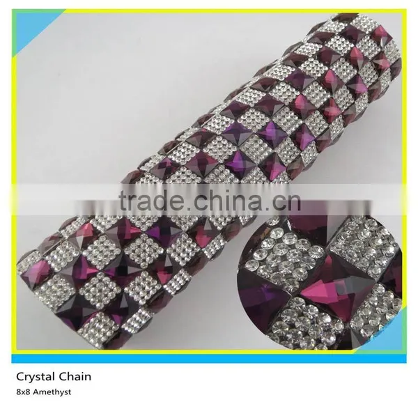 24*40 cm Hotfix Square Glass Rhinestone Mesh Sheet 8*8 mm Black photo-4