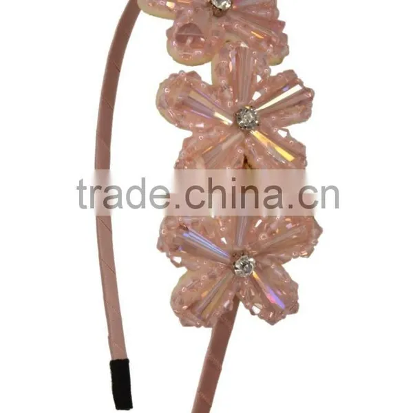Triple Beaded Flowers Hairband/Heanband photo-3