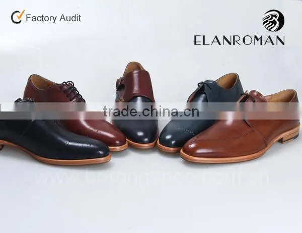 Wholesale Brand Names Mens Genuine Leather Shoes Double Monk Strap photo-6