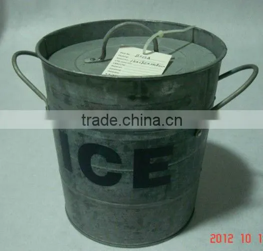 Metal Ice Bucket With Scoop / Wine Cooler Decorative Metal Buckets