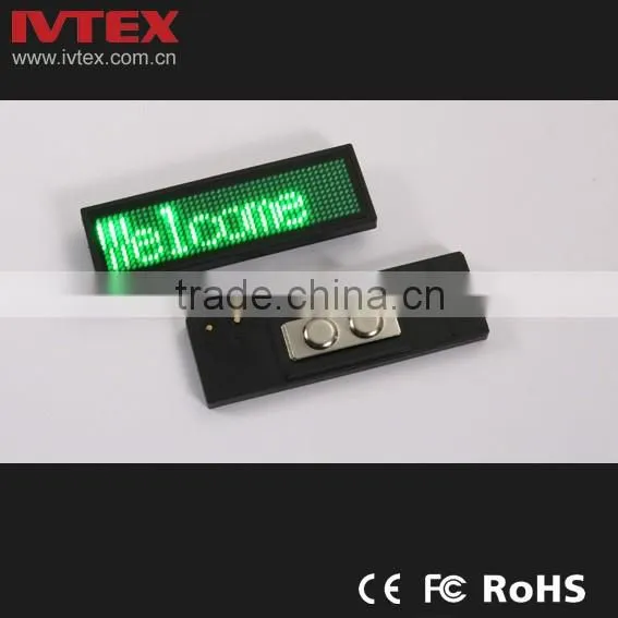 Digital Blue Rechargeable Battery Backup Mini LED Display / LED Name Badge / LED Name Card photo-2