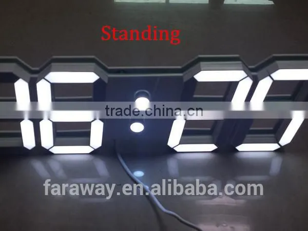 Remote 5" Large White Led Clock With Calendar,temperature and Alarm Function photo-2