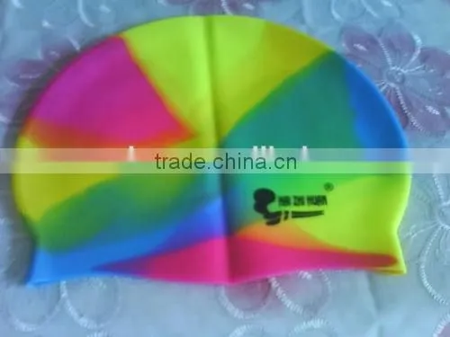 Eco-friendly Rainbow Silicone Swimming Caps for Long Hairs photo-4
