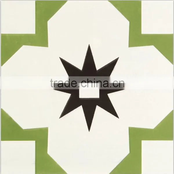 200*200mm Green Color Mexican Ceramic Decorative Floor Tile photo-4