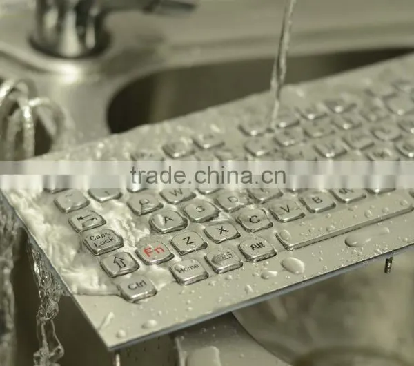 Compact Format IP65 Metal Keyboard With Trackball and Function Keys