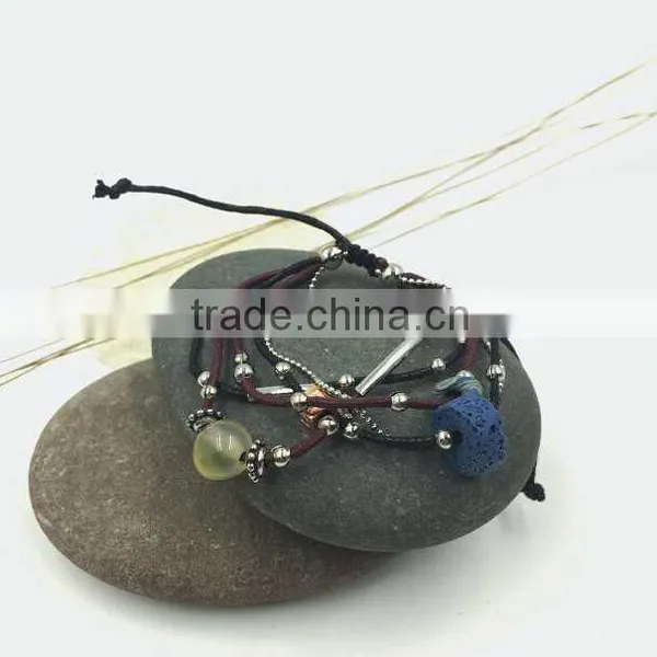 Bob Trading Custom Volcanic Lava Rock Stone Bracelet Wide Open Bangle