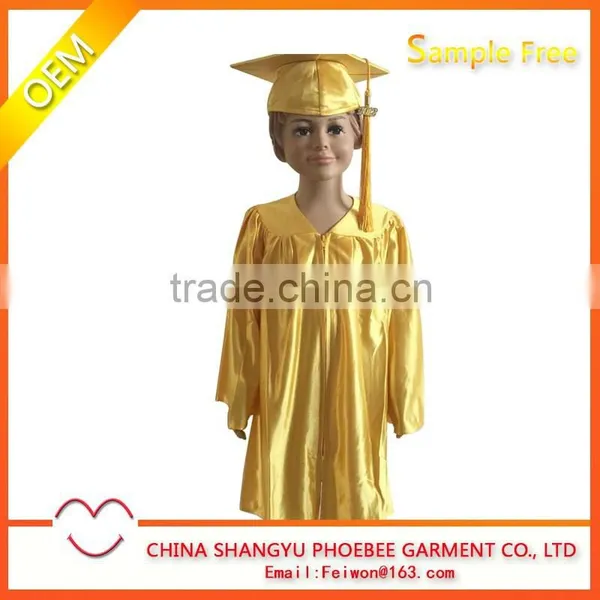 Hot High School Child Shiny Graduation Cap and Gown