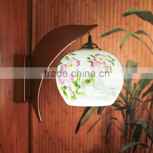 Jingdezhen Ceramic Wood Craft Ball Modern Hotel Wall Lamp photo-2