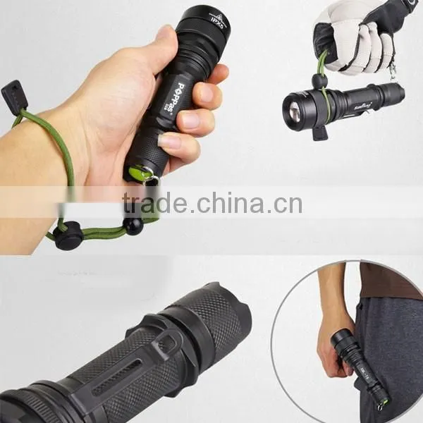 S16 IPX5 Waterproof 18650 Rechargeable 400lumens T6 LED High Power Police Security Led Flashlight photo-4